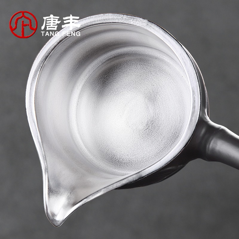 唐豐鎏銀公道杯家用黑泥紫砂功夫茶貪心杯側把分茶杯大容量裝茶器-細節圖3