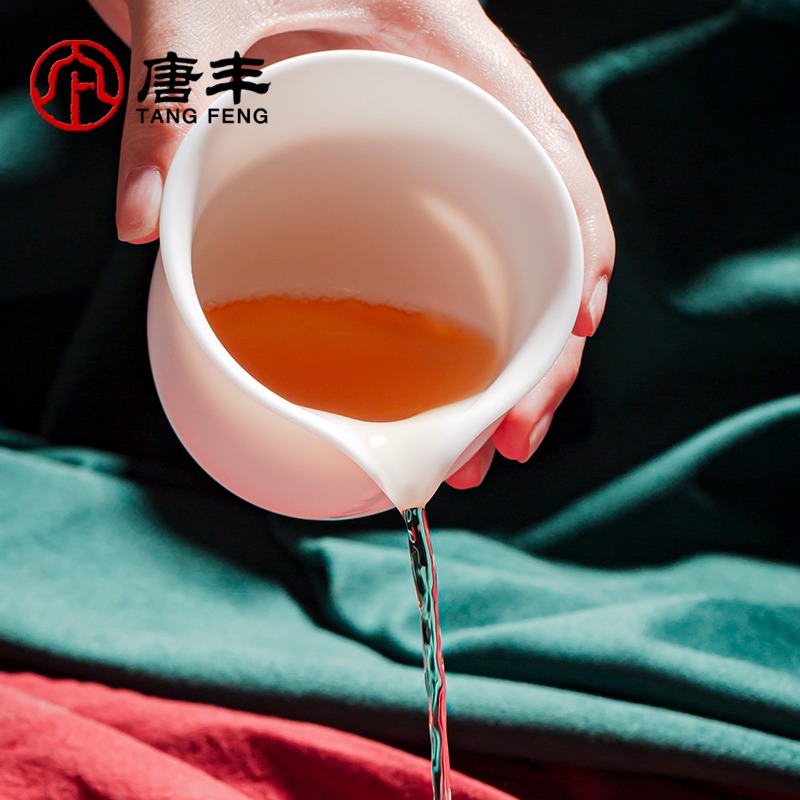 羊脂玉白瓷公道杯家用功夫茶海單個大容量勻杯分茶器素燒貪心杯-細節圖4