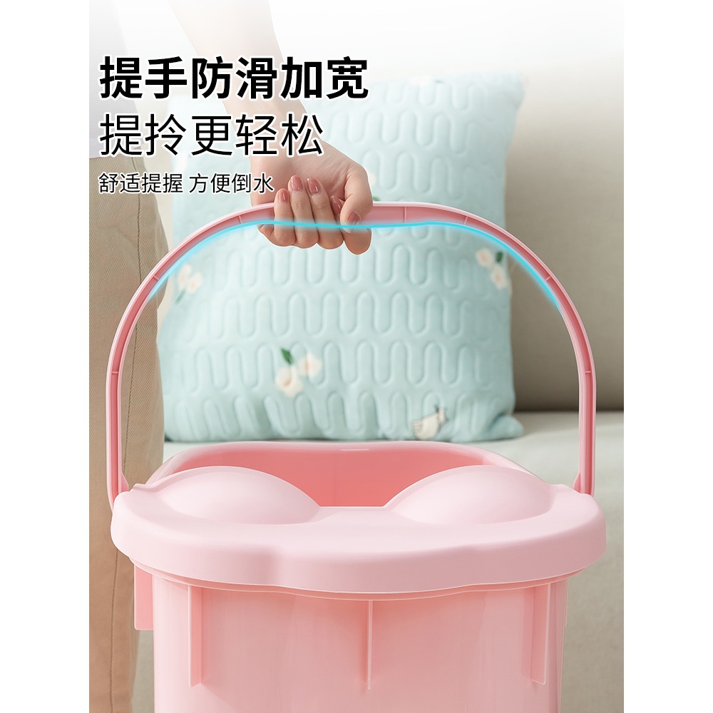 泡腳桶家用加高加厚過小腿膝蓋塑料保溫洗腳盆腳底按摩養生足浴盆-細節圖3