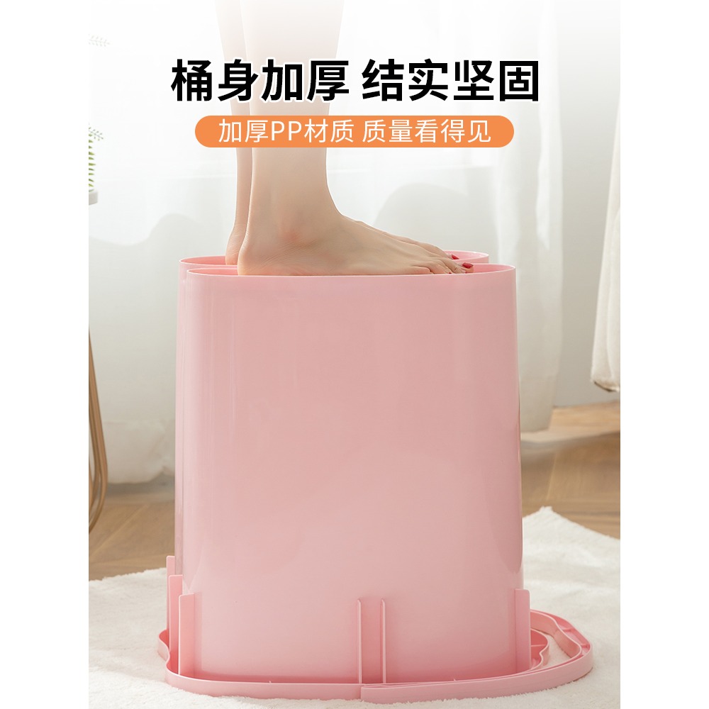 泡腳桶家用加高加厚過小腿膝蓋塑料保溫洗腳盆腳底按摩養生足浴盆-細節圖4