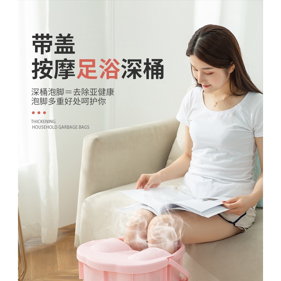 泡腳桶家用加高加厚過小腿膝蓋塑料保溫洗腳盆腳底按摩養生足浴盆-細節圖5