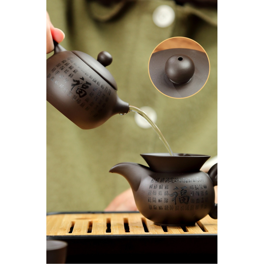唐豐紫砂旅行茶具帶茶盤戶外便攜收納包功夫泡茶壺一壺四杯快客杯-細節圖9