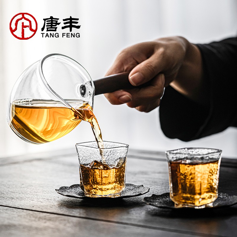 玻璃側把公道杯防燙家用功夫透明貪心杯高硼硅耐熱輕奢裝茶器茶海-細節圖4