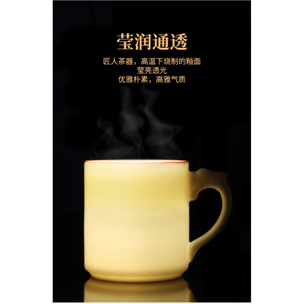 唐豐汝窯辦公杯家用茶水分離過濾泡茶杯開片可養個人喝茶杯禮盒裝-細節圖7