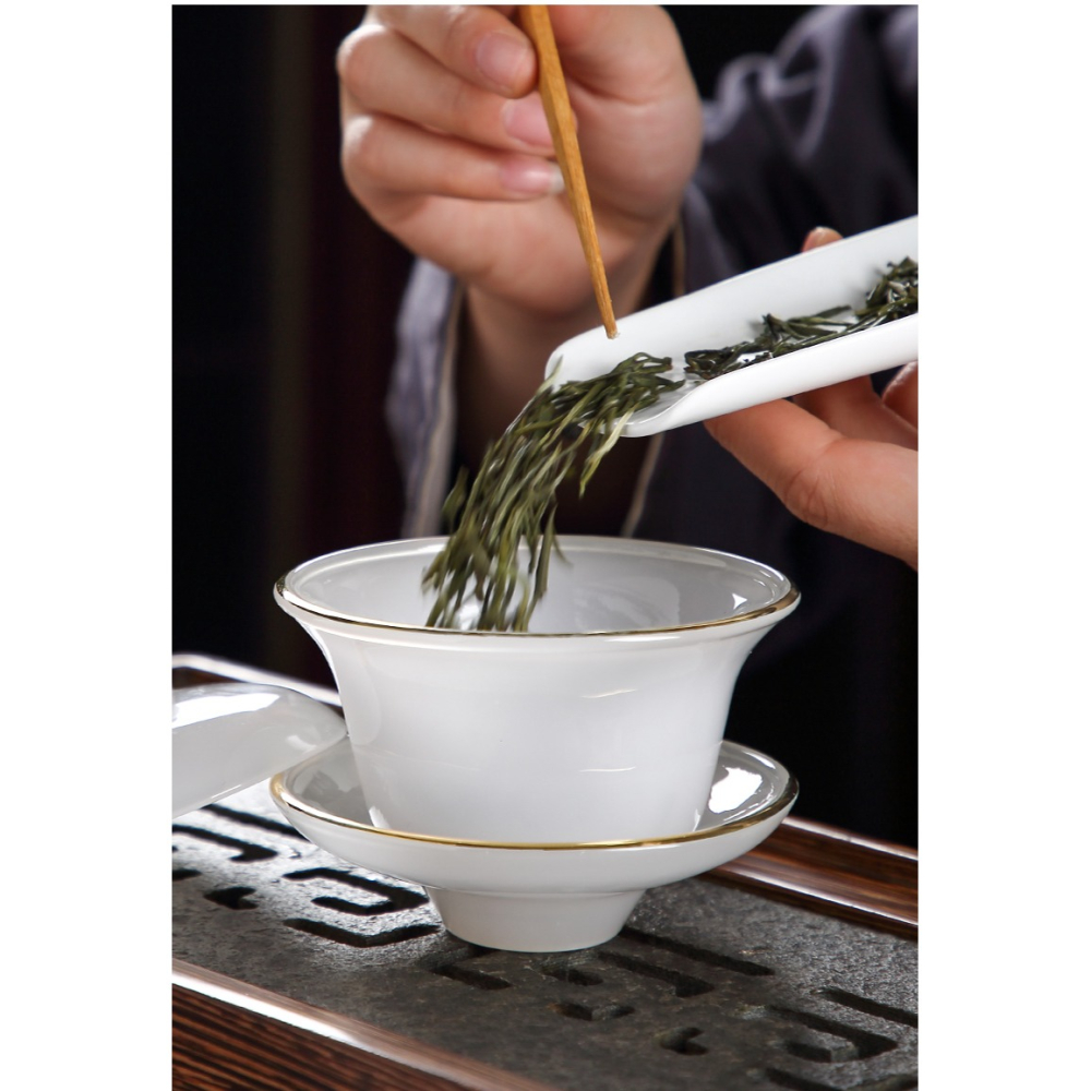 唐豐琉璃蓋碗茶杯單個大號三才碗家用功夫茶手抓碗簡約玉瓷敬茶碗-細節圖9