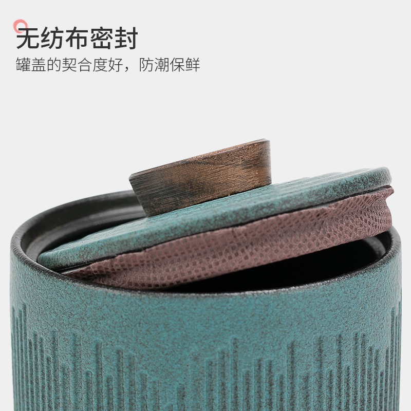 唐豐復古陶瓷茶葉罐家用客廳密封儲茶罐裝茶器皿戶外隨身便攜罐A-細節圖4