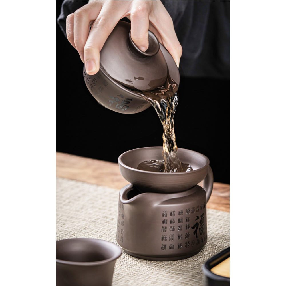唐豐紫砂三才蓋碗茶杯單個家用大容量功夫泡茶器簡約復古風敬茶碗-細節圖8