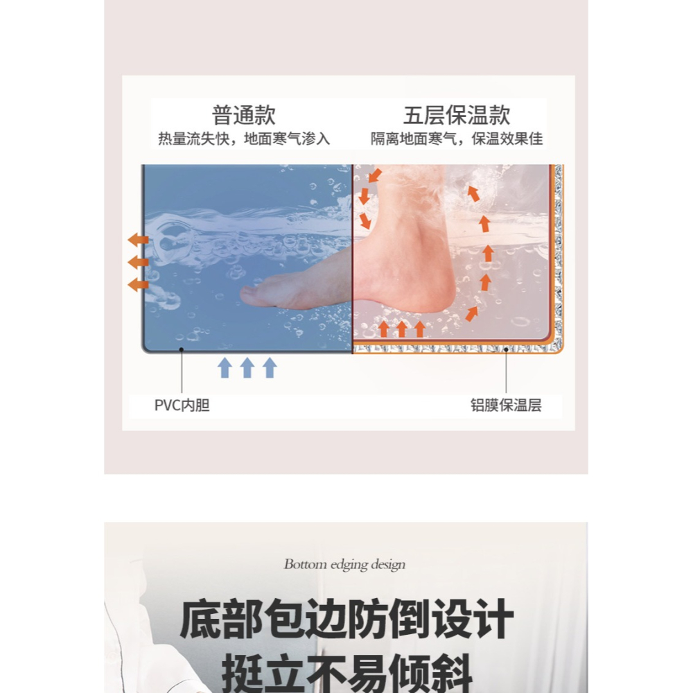 泡腳桶過小腿可折疊家用保溫洗腳盆便攜式宿舍足浴燻蒸神器過膝蓋-細節圖7