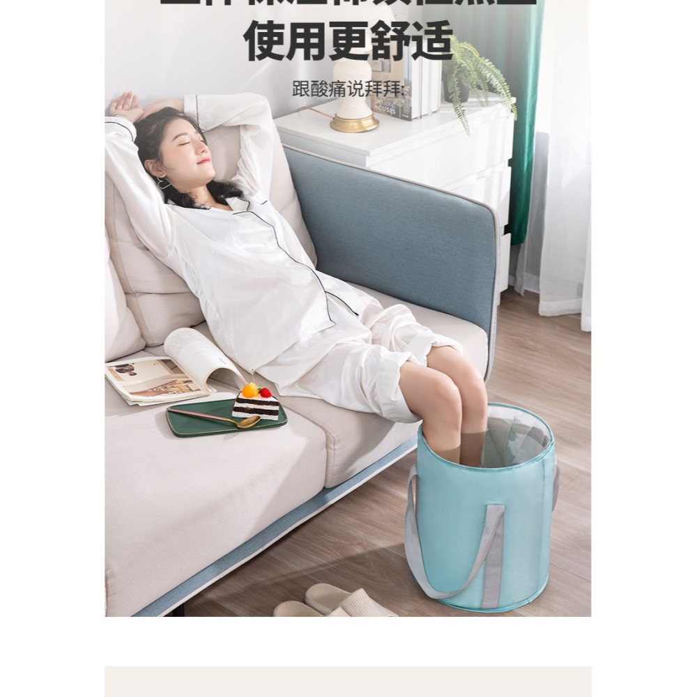 泡腳桶過小腿可折疊家用保溫洗腳盆便攜式宿舍足浴燻蒸神器過膝蓋-細節圖9