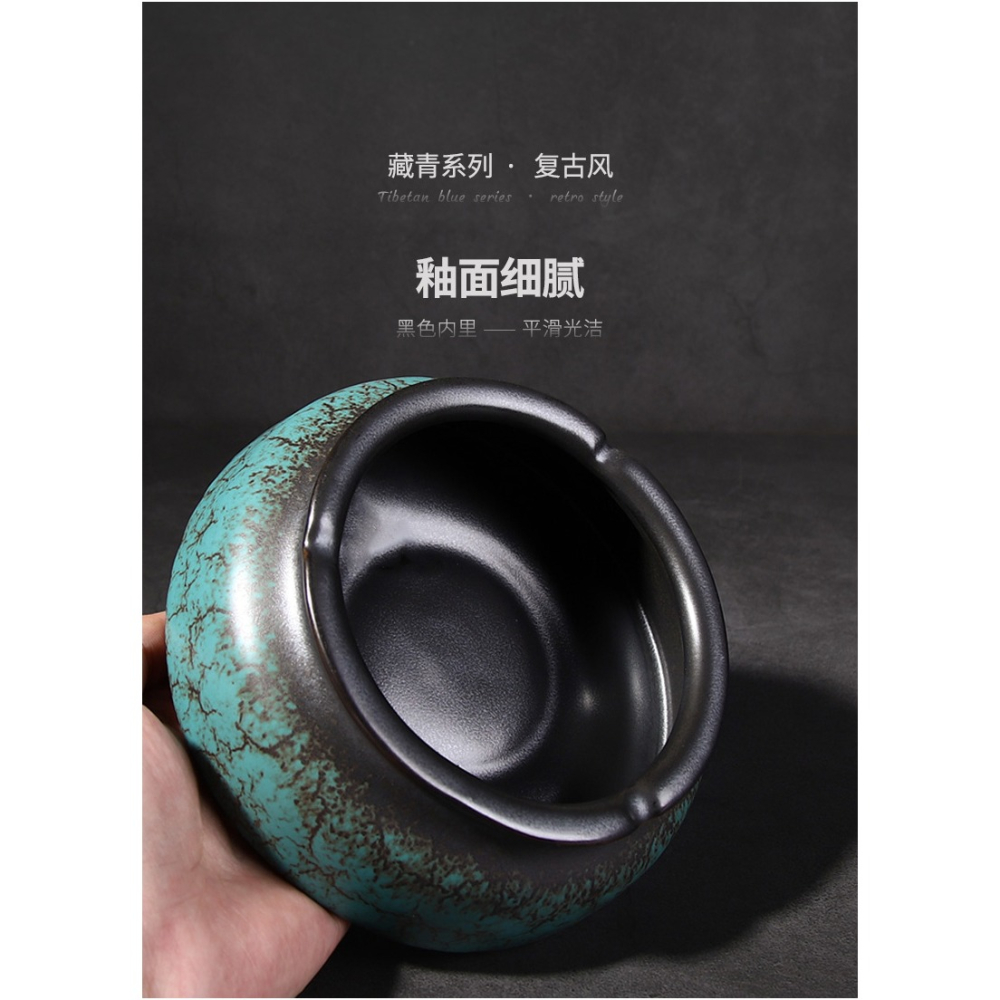 唐豐窯變陶瓷煙灰缸家用客廳復古中式防飛灰煙缸辦公簡約茶幾配A-細節圖10