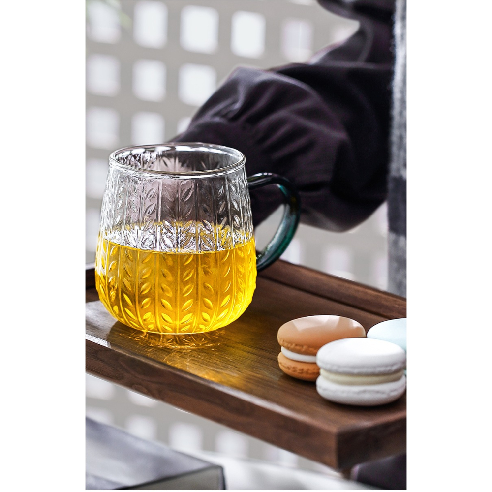 玻璃杯帶把家用高顏值水杯男女早餐杯燕麥片牛奶杯咖啡杯創意簡約-細節圖9