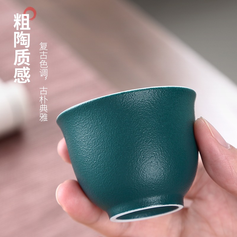 唐豐粗陶品茗杯單個家用功夫小茶杯創意個性主人杯專用杯個人A-細節圖3