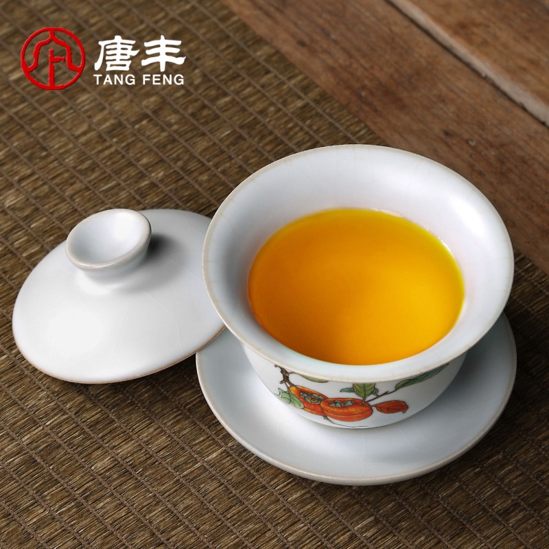 唐豐仿宋汝窯蓋碗茶杯單個家用可養開片三才碗大容量功夫沖茶器A-細節圖2
