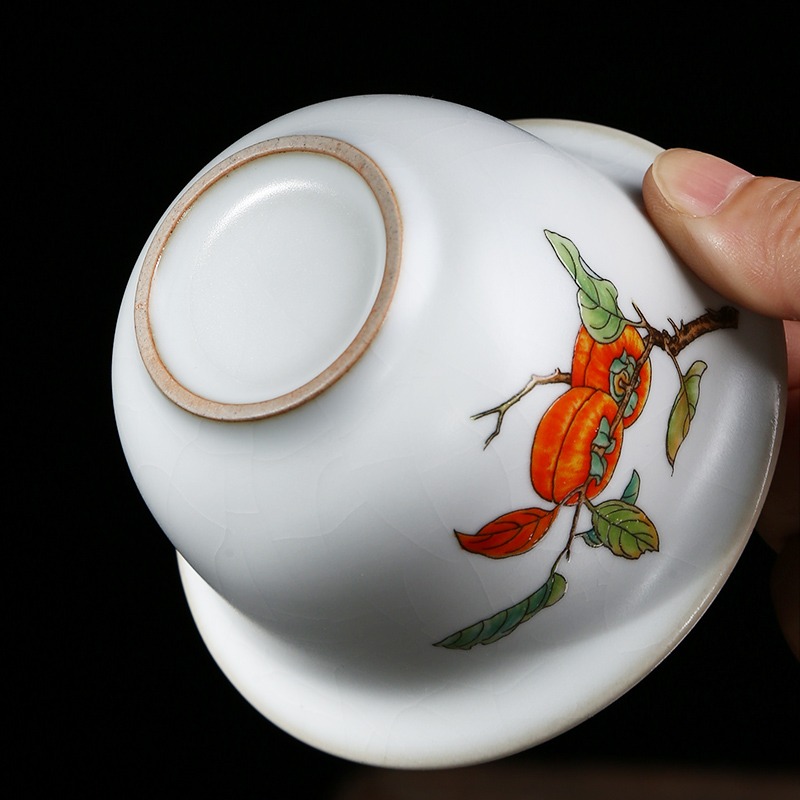 唐豐仿宋汝窯蓋碗茶杯單個家用可養開片三才碗大容量功夫沖茶器A-細節圖5