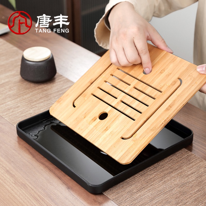 唐豐功夫茶具禮盒裝家用客廳黑陶側把泡茶壺小套幹泡盤簡約陶瓷-細節圖5