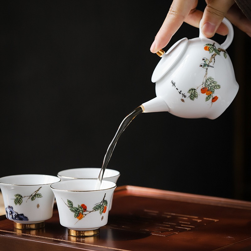 唐豐三才蓋碗茶禮套組家用戶外泡茶壺便攜禮盒小號茶葉罐200005-細節圖4