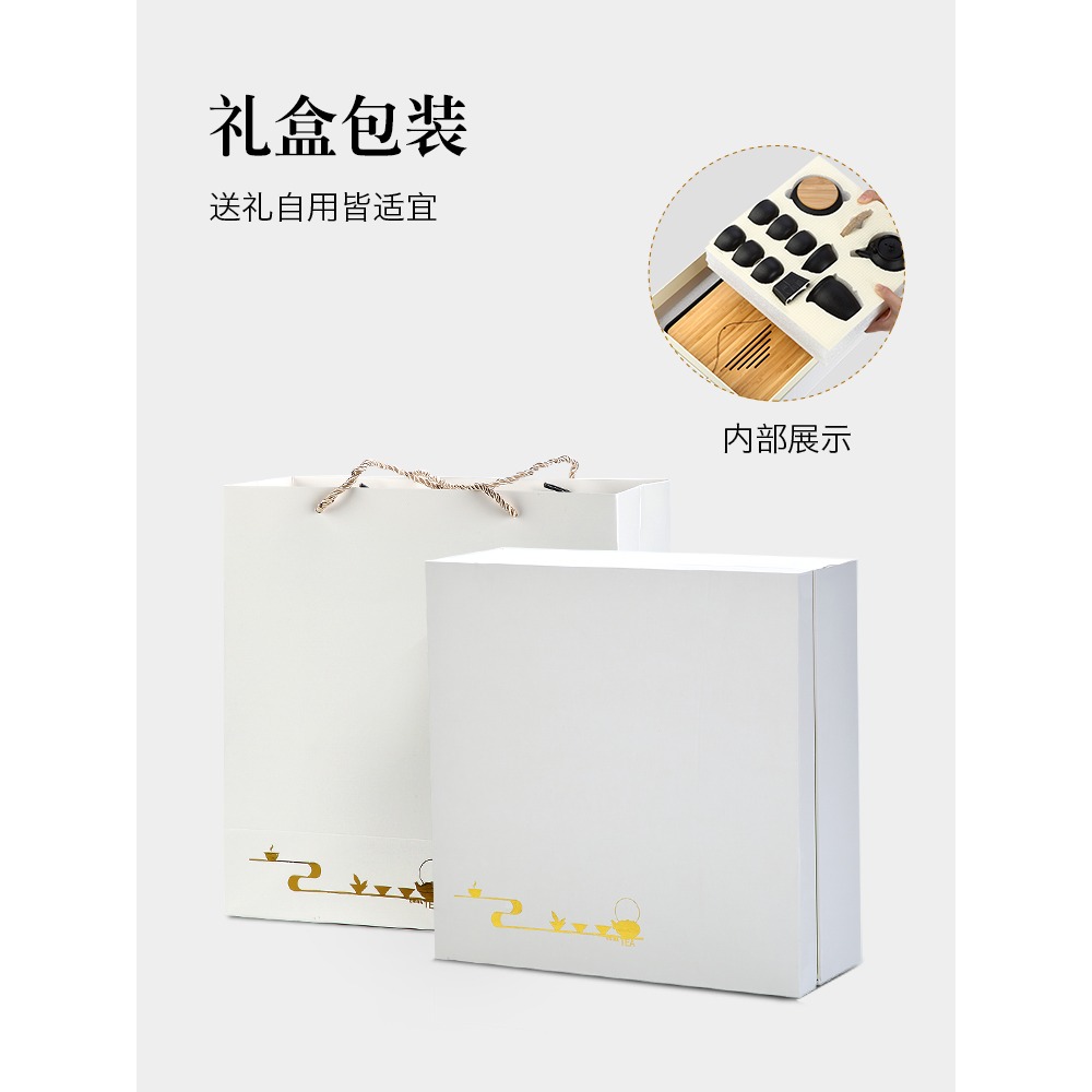 唐豐茶具套裝家用小套家用陶瓷提樑泡茶壺禮盒裝出水幹泡盤日式A-細節圖2