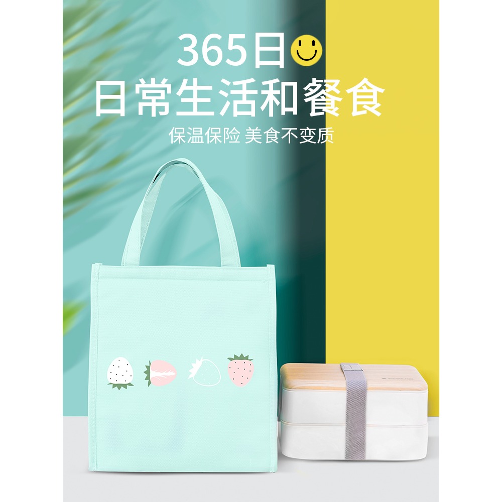 飯盒手提包鋁箔保溫袋帶飯袋子手拎大容量保溫包便當盒手提上班族-細節圖2
