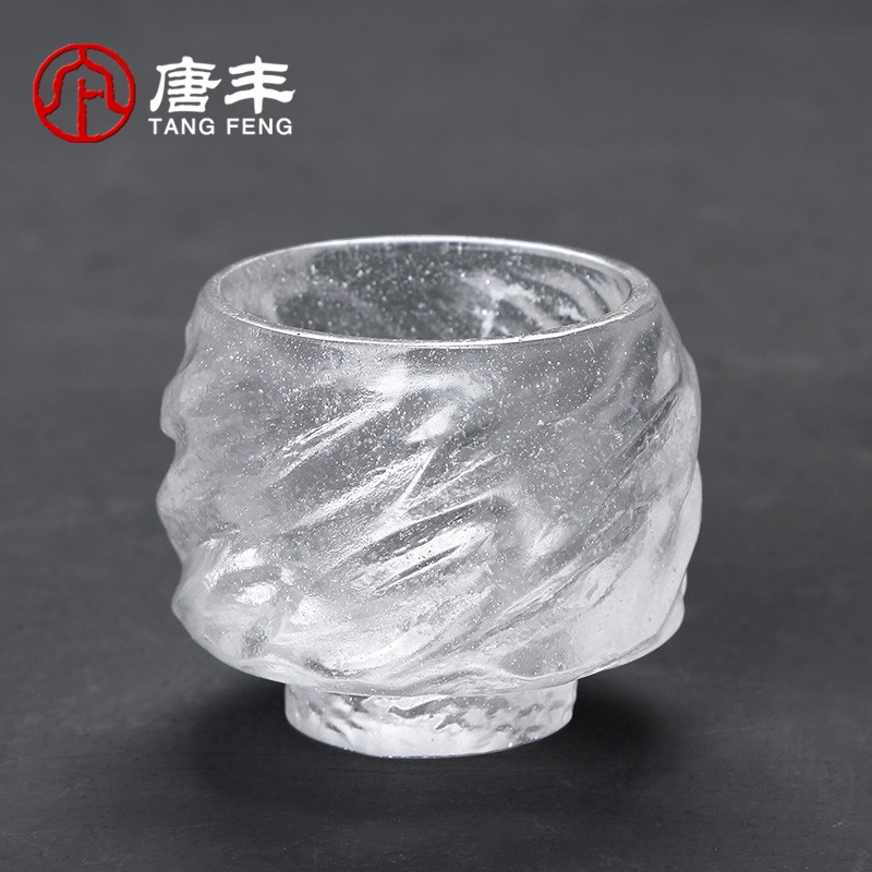 唐豐冰凍燒主人杯單個家用琉璃功夫茶品茗杯創意個性螺紋小茶杯-細節圖2