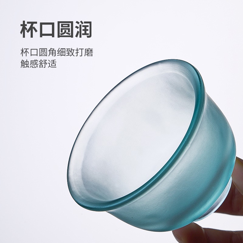 唐豐琉璃品茗杯單個家用個人功夫茶主人杯小清新磨砂小茶杯簡約-細節圖4