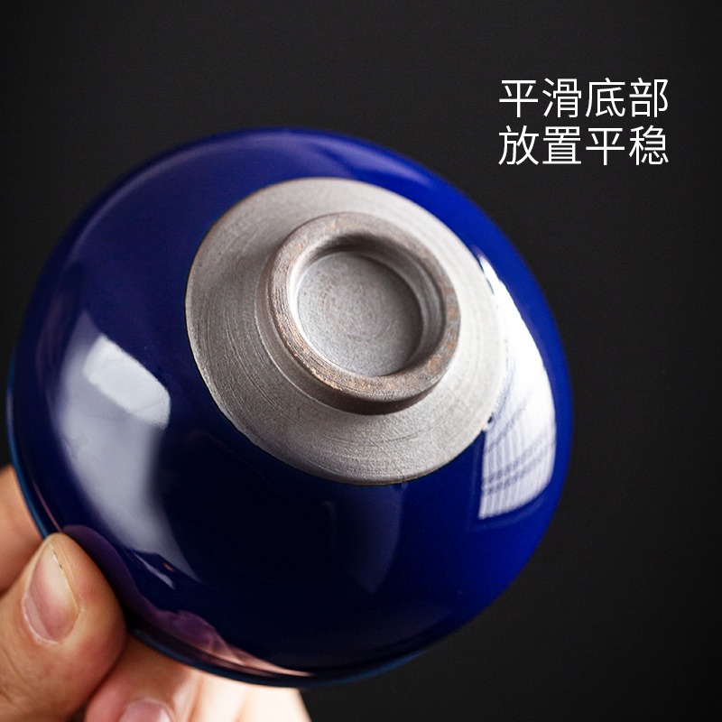 鎏金品茗杯家用功夫小茶盞創意主人杯單杯個人喝茶杯陶瓷一口杯-細節圖4
