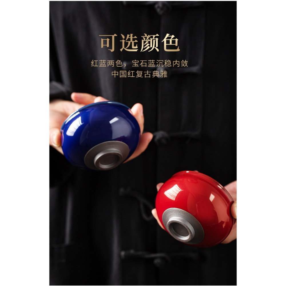 鎏金品茗杯家用功夫小茶盞創意主人杯單杯個人喝茶杯陶瓷一口杯-細節圖8