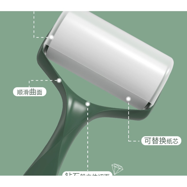粘毛器滾筒輪可撕式替換卷紙滾刷沾塵去除頭發衣服黏吸毛清理神器-細節圖8