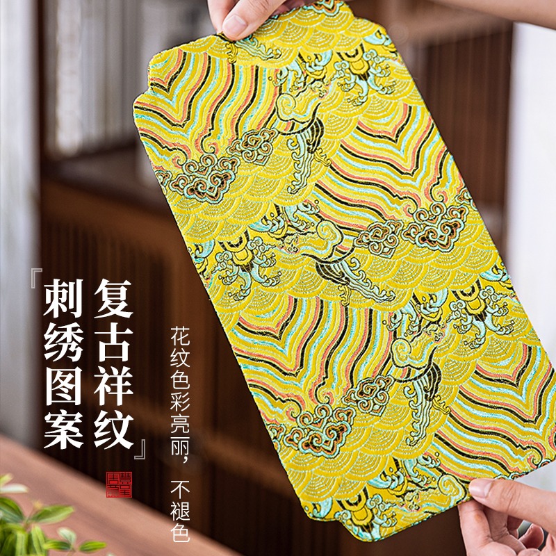 唐豐茶席家用中式禪意小桌旗功夫茶道布藝茶墊幹泡壺墊復古方巾A-細節圖2