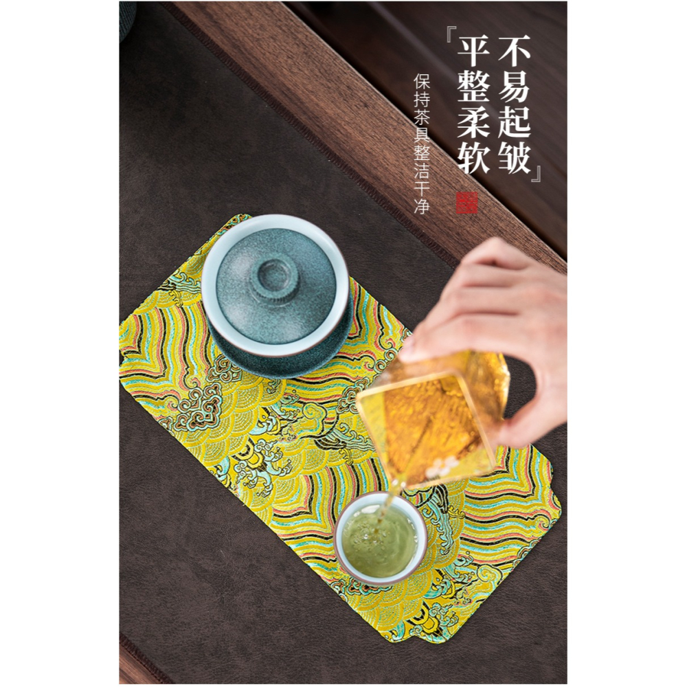 唐豐茶席家用中式禪意小桌旗功夫茶道布藝茶墊幹泡壺墊復古方巾A-細節圖8