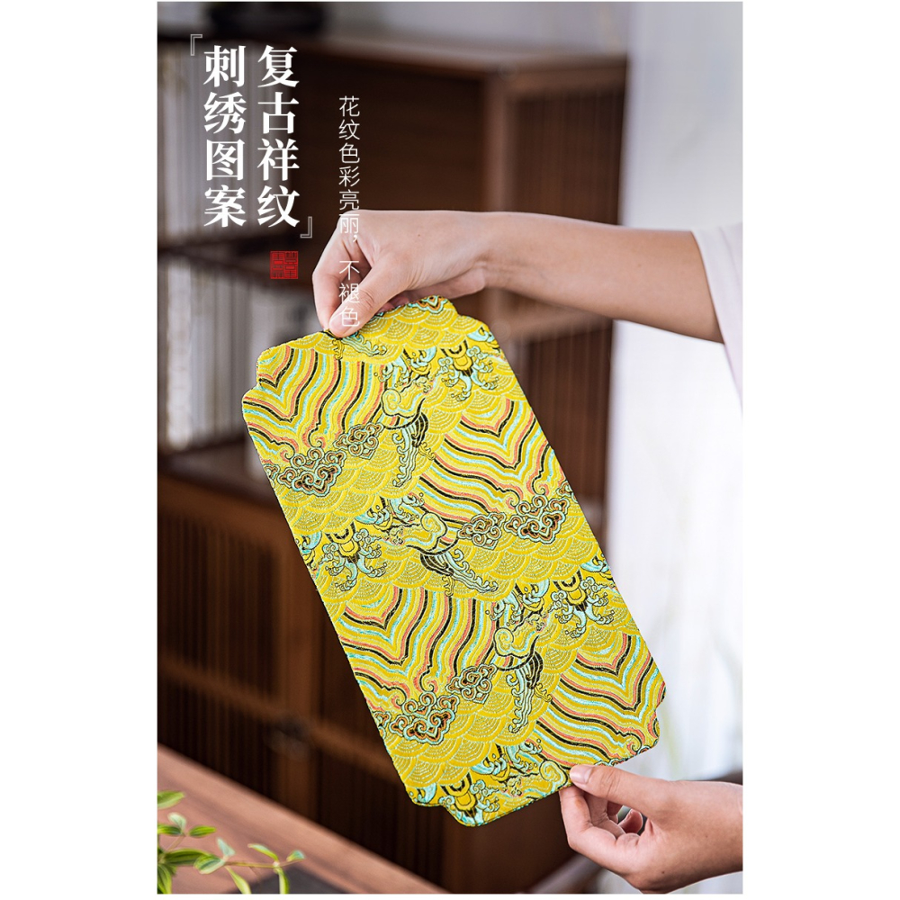 唐豐茶席家用中式禪意小桌旗功夫茶道布藝茶墊幹泡壺墊復古方巾A-細節圖9