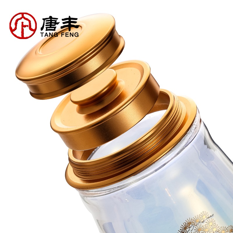 玻璃茶葉罐旅行密封罐帶蓋茶葉儲存罐花茶堅果收納瓶儲物罐小茶盒-細節圖3