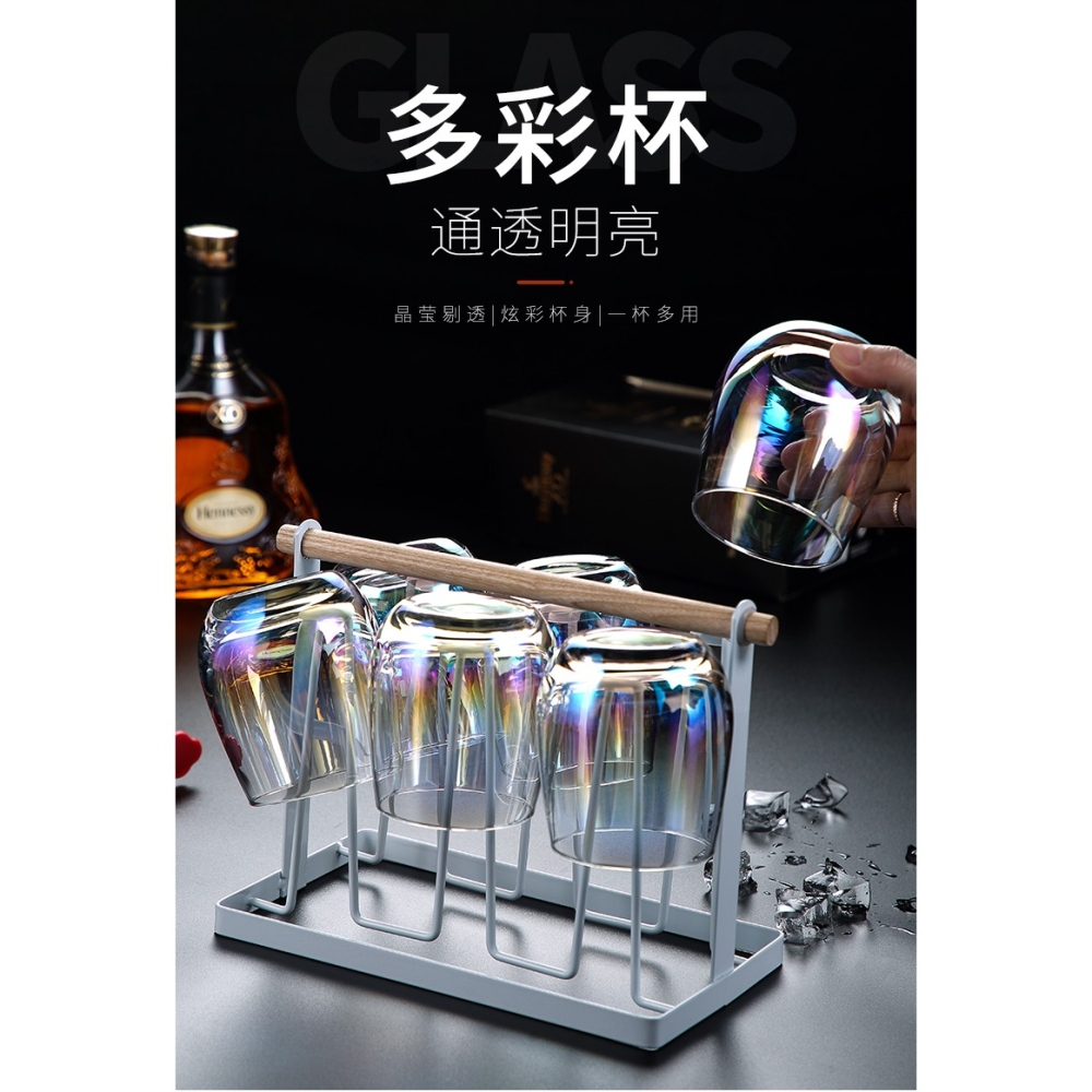 唐豐玻璃水杯6個裝簡約個人喝水杯子早餐牛奶杯咖啡杯無蓋茶杯A-細節圖6