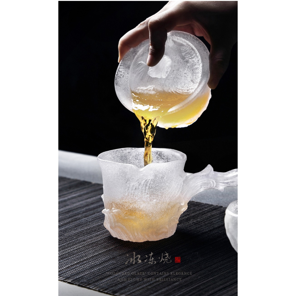 唐豐琉璃三才蓋碗茶杯家用功夫泡茶碗單個手抓碗大號八寶碗冰凍燒-細節圖8