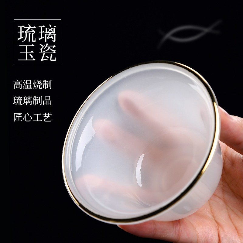 唐豐琉璃功夫茶具禮盒裝家用描金三才蓋碗泡茶器辦公玉瓷輕奢高端-細節圖4