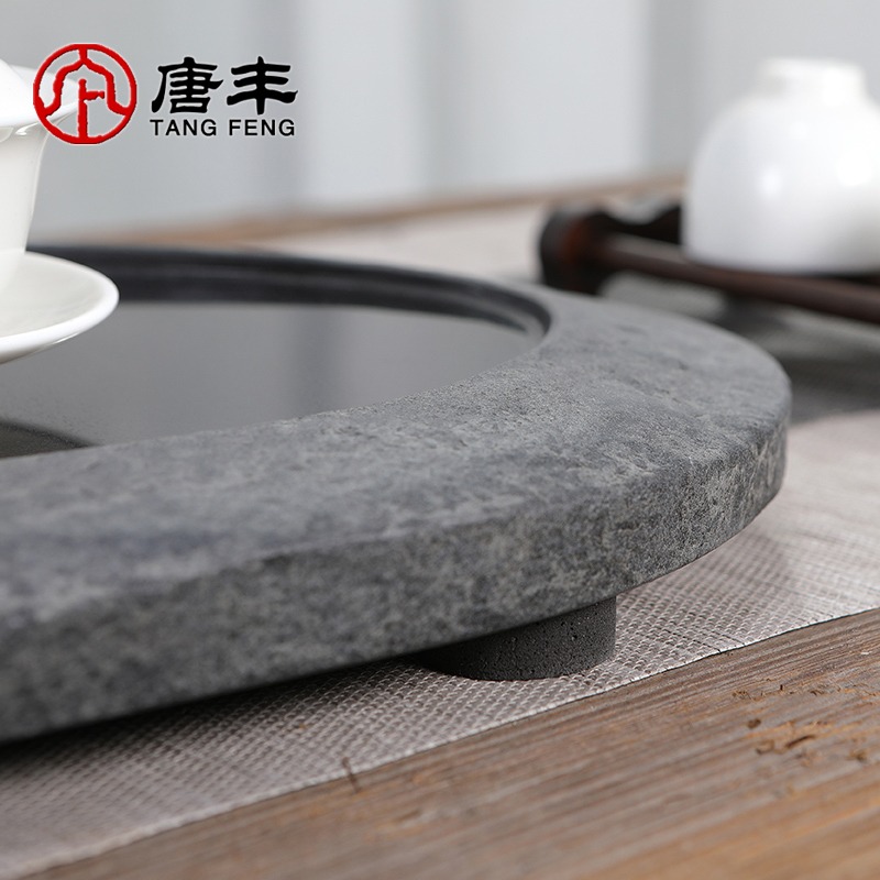唐豐烏金石茶盤鏡面拋光石託盤整塊幹泡盤家居辦公簡約茶臺190195-細節圖3