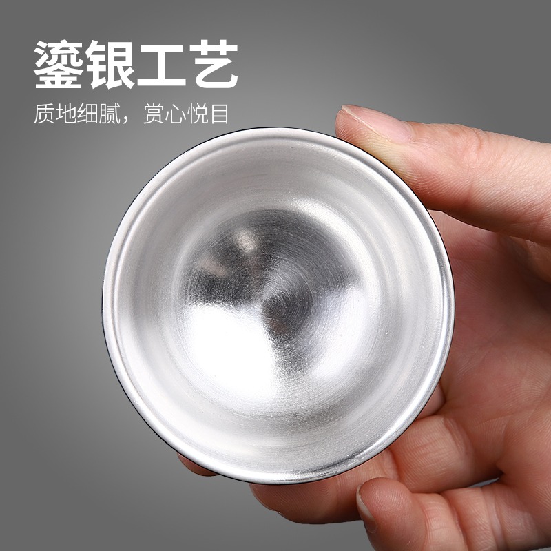 唐豐鎏銀自動茶具禮盒家用懶人石磨復古功夫泡茶器過濾旋轉茶壺A-細節圖4