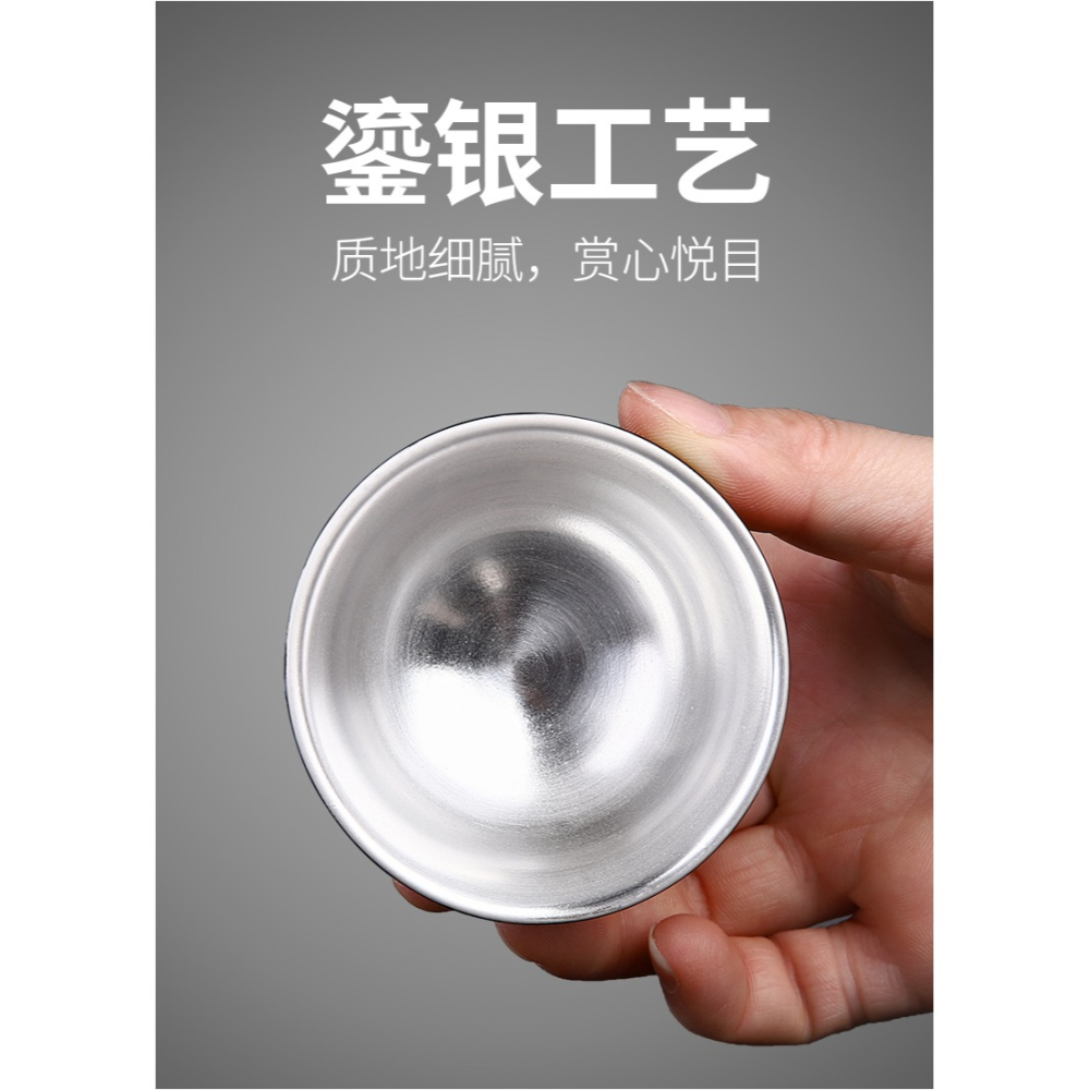 唐豐鎏銀自動茶具禮盒家用懶人石磨復古功夫泡茶器過濾旋轉茶壺A-細節圖8
