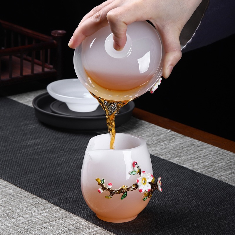 唐豐琉璃琺瑯彩茶海家用大容量公道杯禮盒裝單個裝茶器200053A-細節圖3