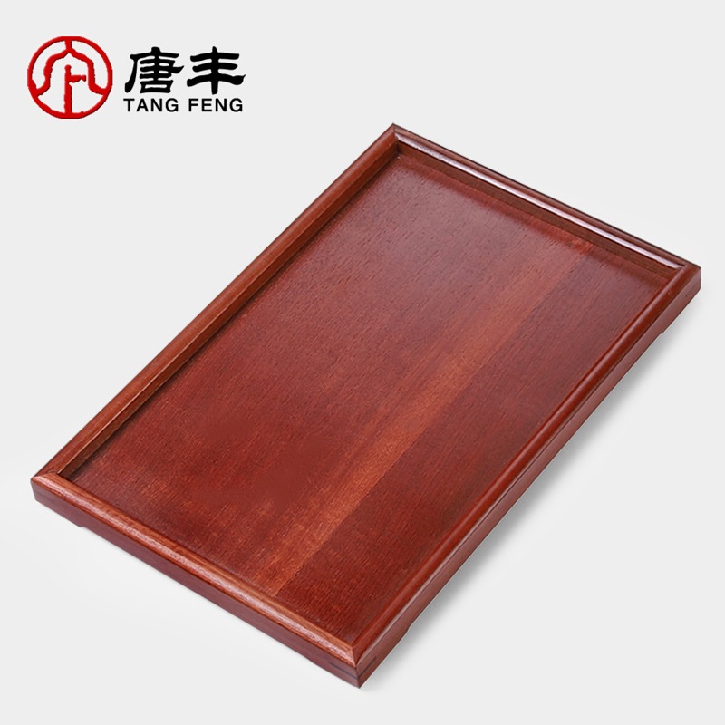 唐豐木質託盤家用功夫茶具收納盤長方形下午茶餐具水果盤歐式A-細節圖2