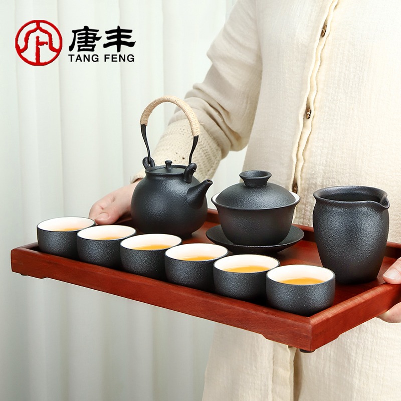 唐豐木質託盤家用功夫茶具收納盤長方形下午茶餐具水果盤歐式A-細節圖5