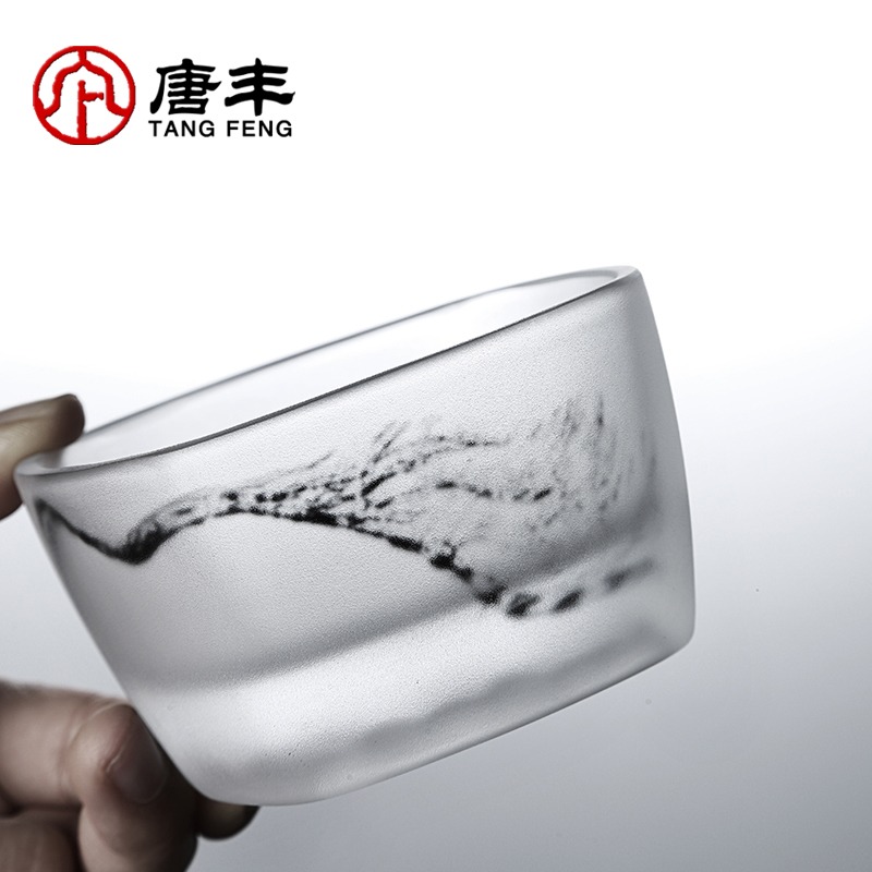 唐豐功夫茶主人杯家用琉璃磨砂品茗杯創意個性潮流四方喝茶小杯子-細節圖3
