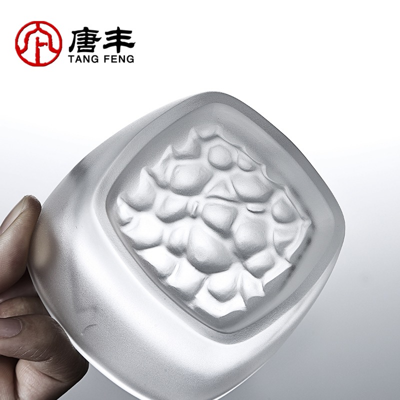唐豐功夫茶主人杯家用琉璃磨砂品茗杯創意個性潮流四方喝茶小杯子-細節圖5