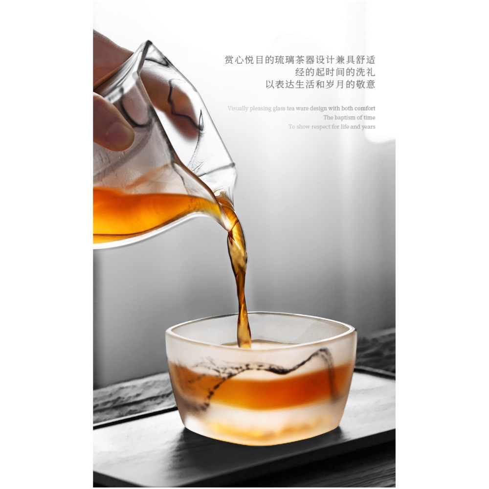 唐豐功夫茶主人杯家用琉璃磨砂品茗杯創意個性潮流四方喝茶小杯子-細節圖7