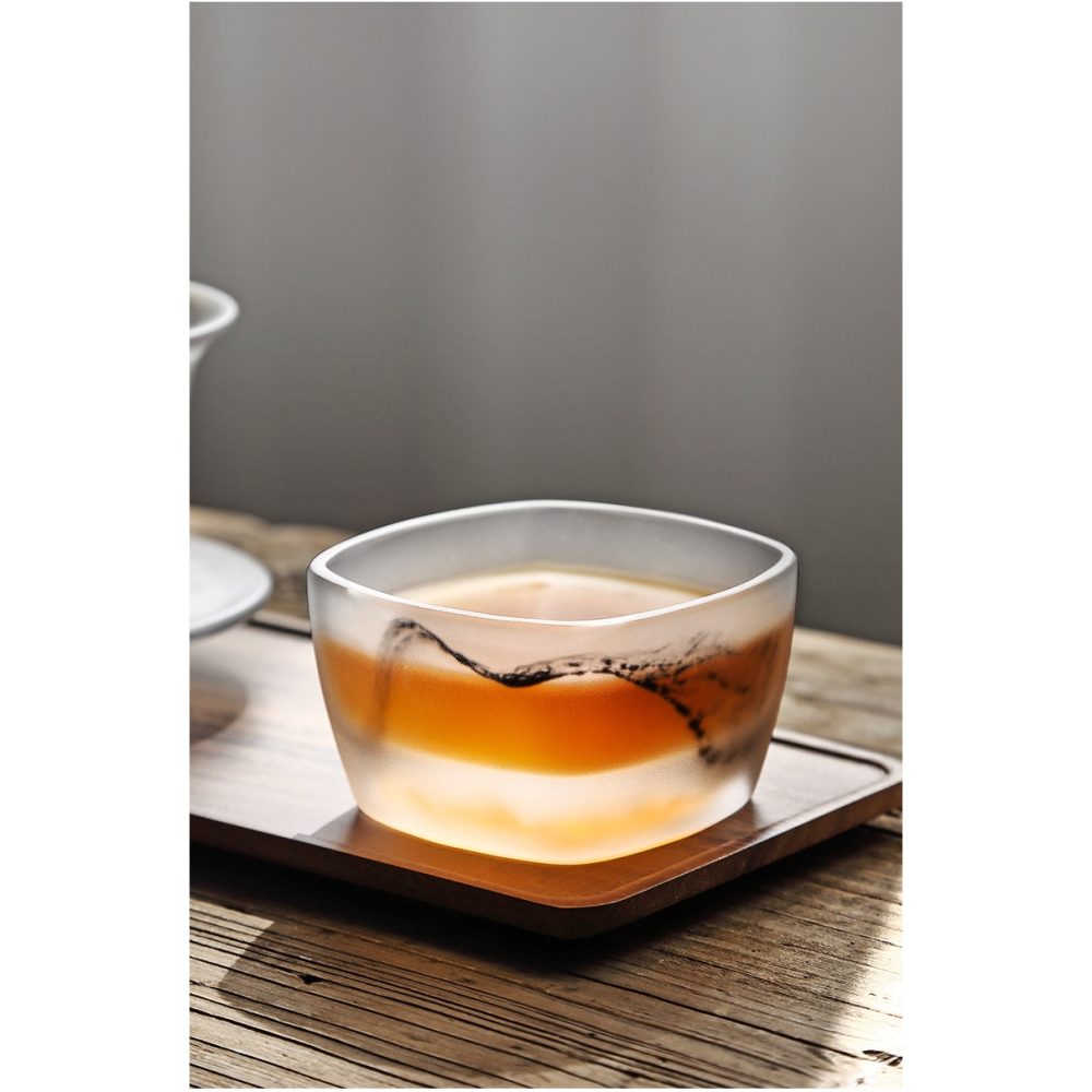 唐豐功夫茶主人杯家用琉璃磨砂品茗杯創意個性潮流四方喝茶小杯子-細節圖9