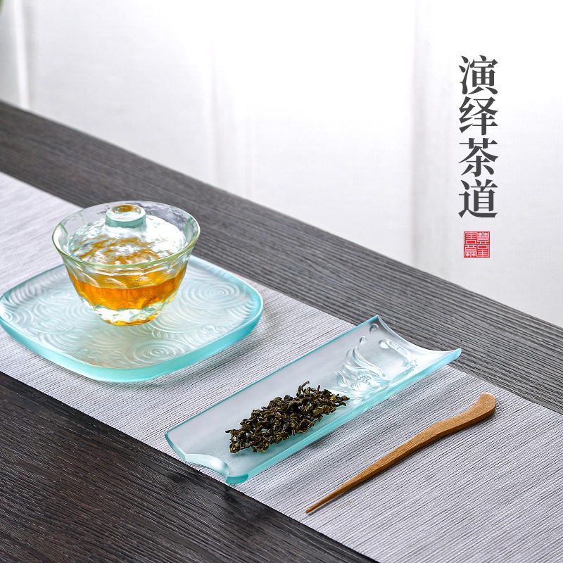 唐豐琉璃茶則家用磨砂功夫茶道配件簡約茶匙茶鏟茶勺單個取茶器-細節圖3