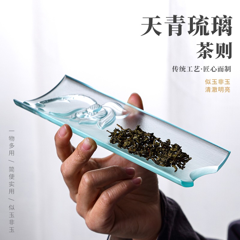 唐豐琉璃茶則家用磨砂功夫茶道配件簡約茶匙茶鏟茶勺單個取茶器-細節圖4