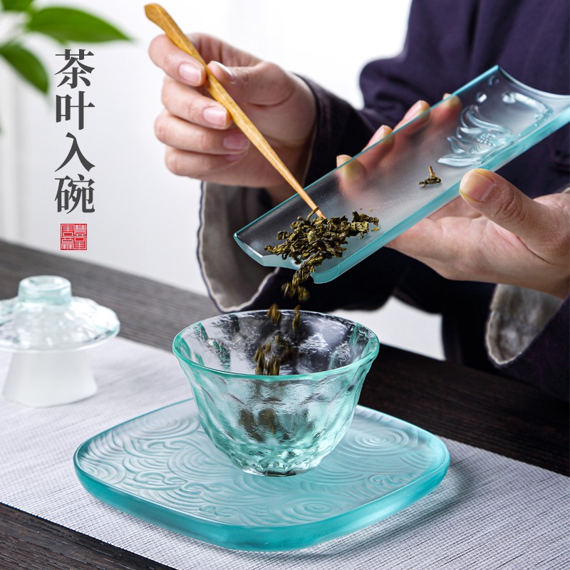 唐豐琉璃茶則家用磨砂功夫茶道配件簡約茶匙茶鏟茶勺單個取茶器-細節圖5