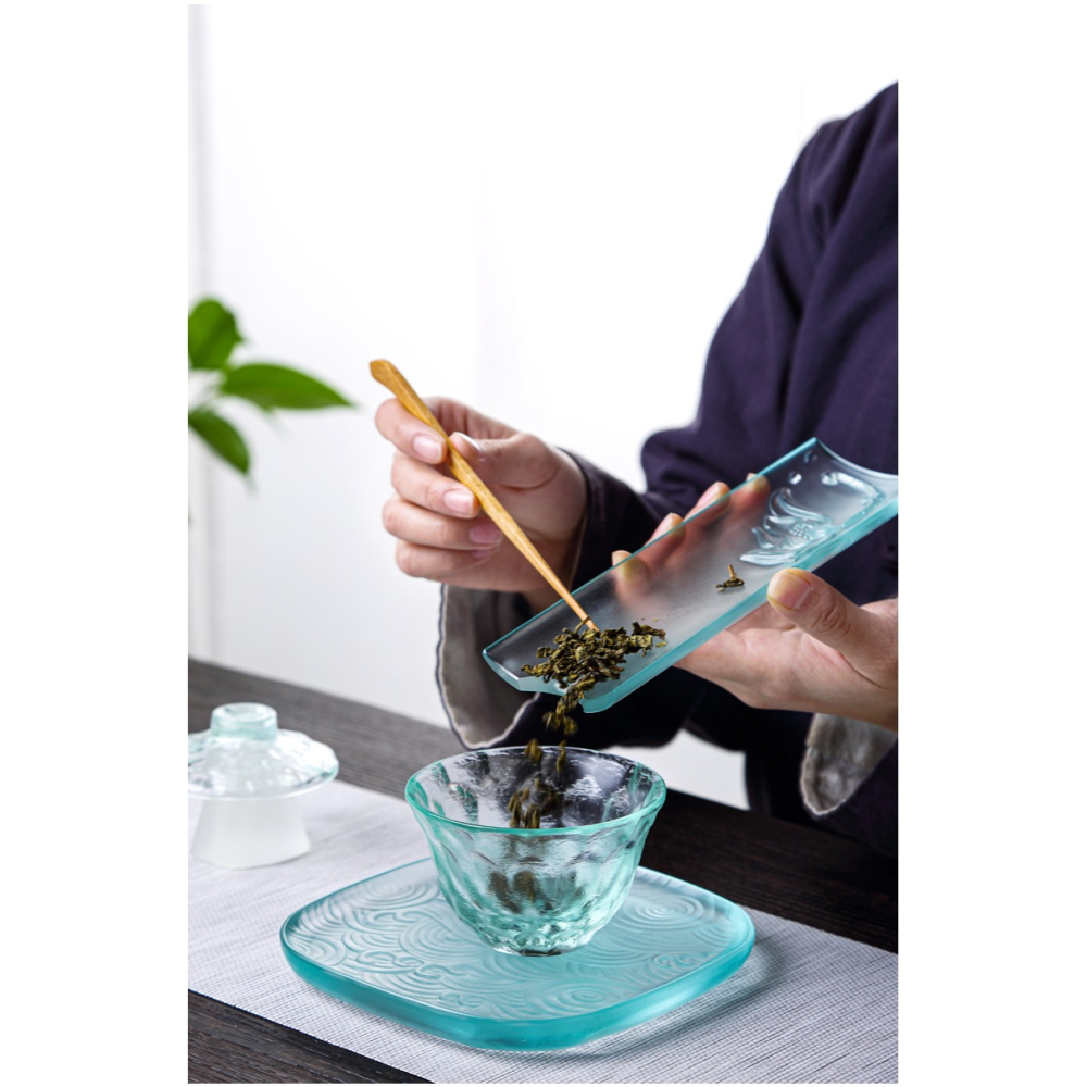 唐豐琉璃茶則家用磨砂功夫茶道配件簡約茶匙茶鏟茶勺單個取茶器-細節圖8
