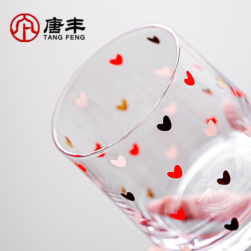 玻璃牛奶杯家用早餐杯女可愛夏天喝水杯ins茶杯網紅果汁杯咖啡杯-細節圖4