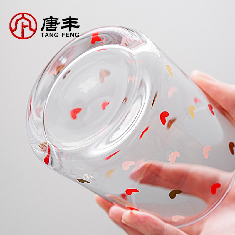 玻璃牛奶杯家用早餐杯女可愛夏天喝水杯ins茶杯網紅果汁杯咖啡杯-細節圖5